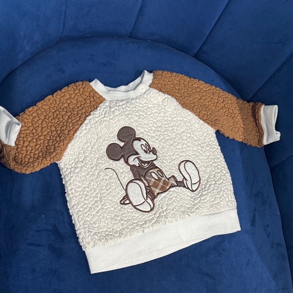 Disney Kids Mickey Mouse Cream and Brown Hoodie